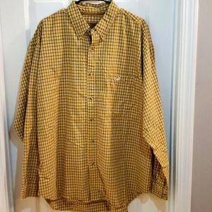 Men's Mossy Oak 2XL Yellow Plaid Dress shirt